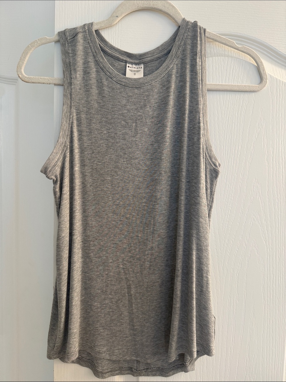 Athleta Heather Gray Ribbed Scoop Neck Tank